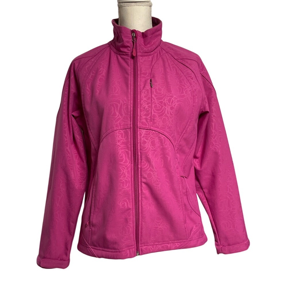 Double Diamond Pink Floral‎ Softshell Jacket Women's Medium